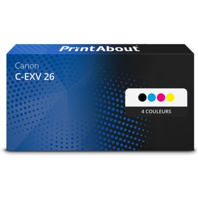 Toner compatible Canon C-EXV 26  - 4 couleurs - Multipack