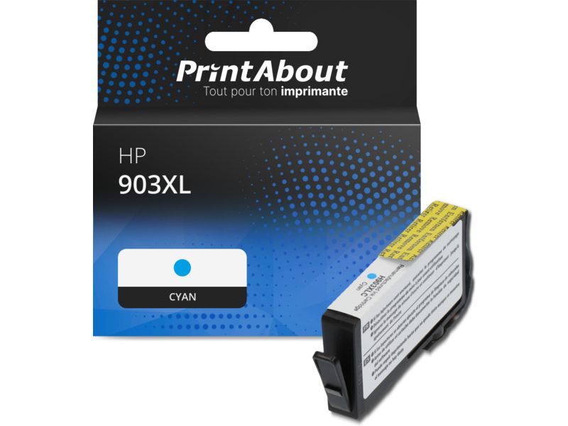 Cartouche compatible HP 903XL (T6M03AE) - Cyan - Grande capacité