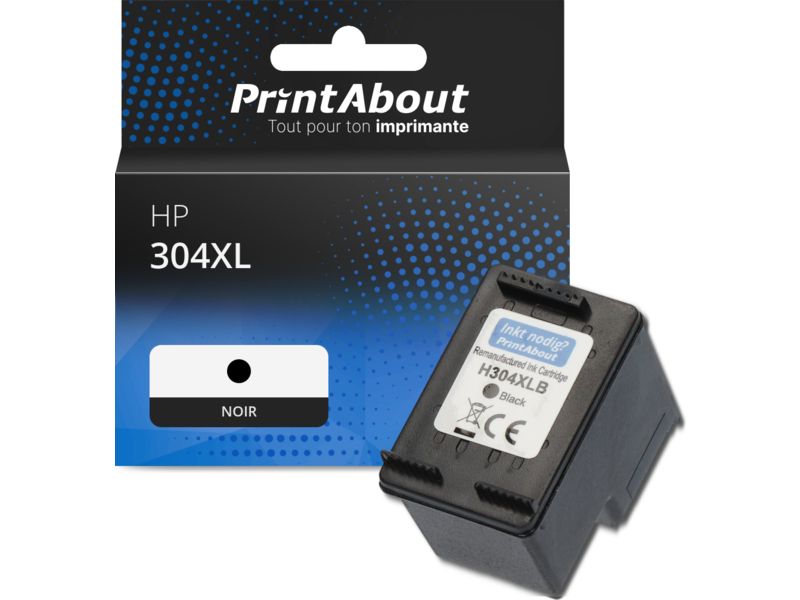 Cartouche compatible HP 304XL (N9K08AE) - Noir - Grande capacité