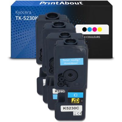 Toner compatible Kyocera TK-5230K - 4 couleurs - Multipack