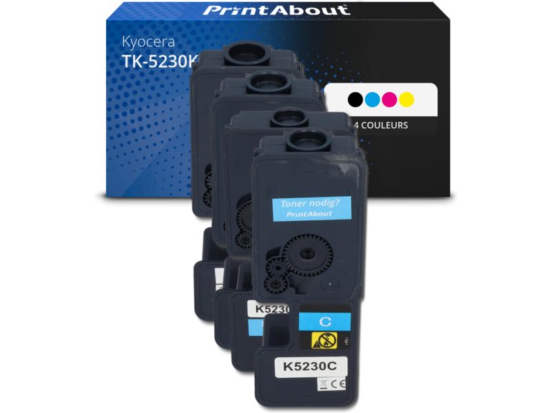 Toner compatible Kyocera TK-5230K - 4 couleurs - Multipack