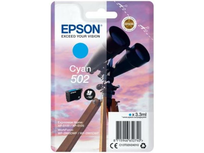 Epson 502 (C13T02V24010) Inktcartridge Cyaan