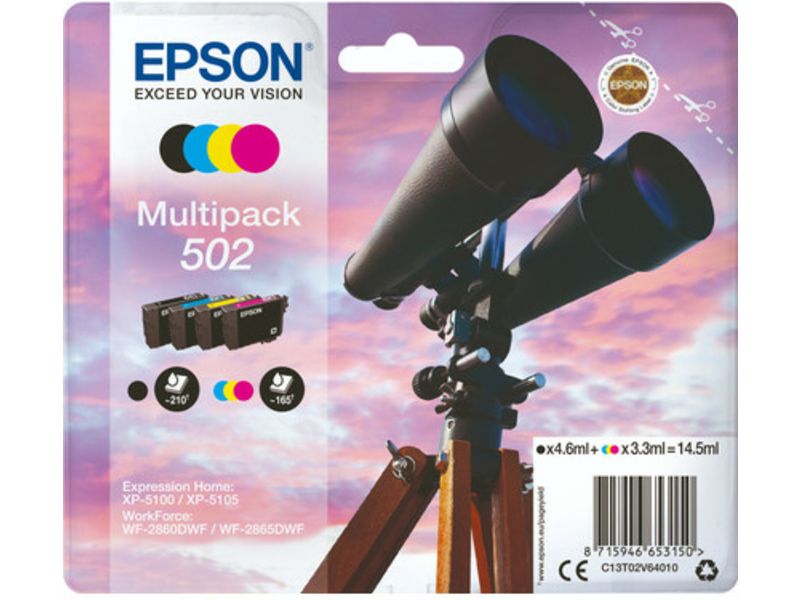 Epson 502 (C13T02V64010) Inktcartridge 4-kleuren Multipack