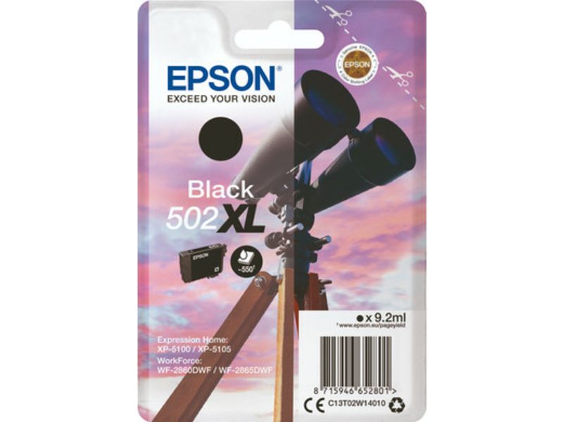 Epson 502XL (C13T02W14010) Inktcartridge Zwart Hoge capaciteit