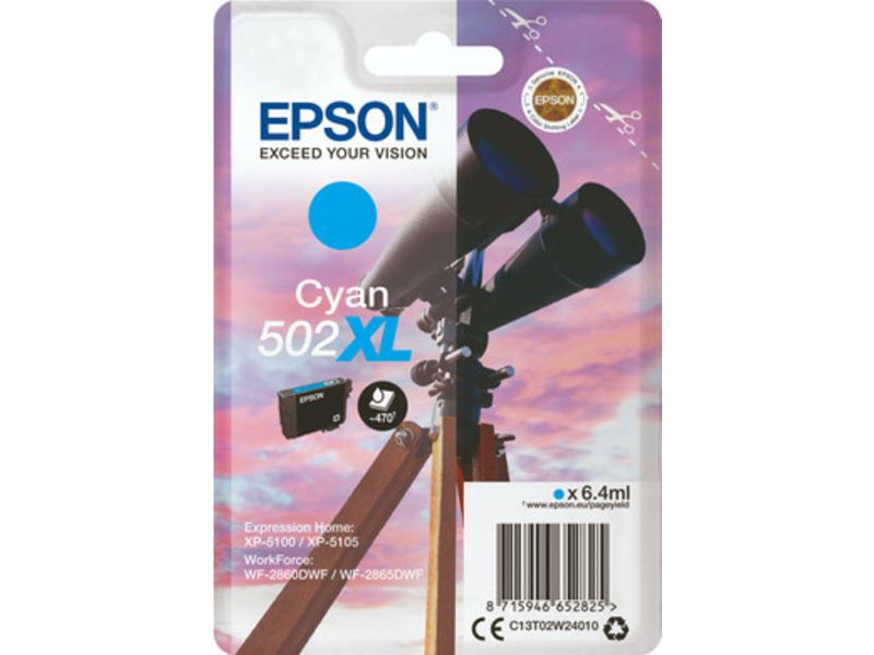 Epson 502XL (C13T02W24010) Inktcartridge Cyaan Hoge capaciteit