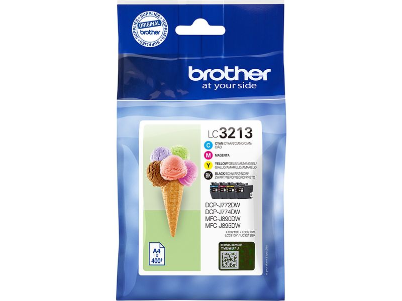 Pack 4 cartouches d'encre Brother LC3213 (Noir + Couleurs) #1POURCENT