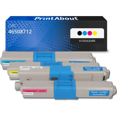 Toner compatible OKI 46508712 - 4 couleurs - Multipack