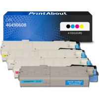 Toner compatible OKI 46490608 - 4 couleurs - Multipack