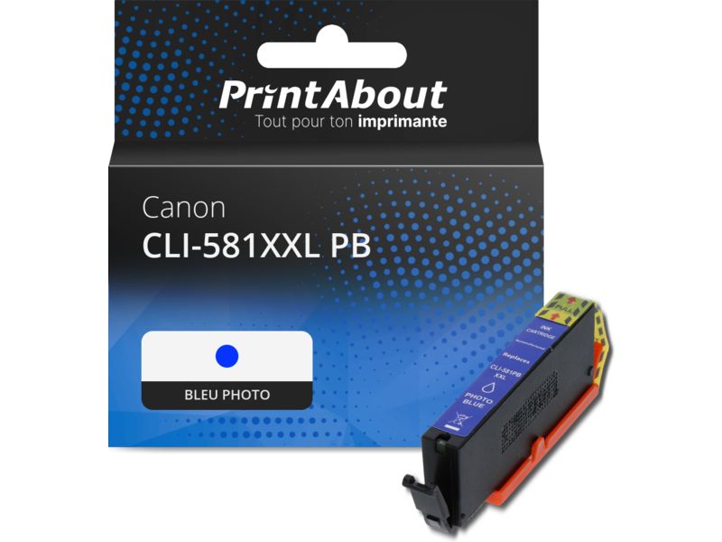 Cartouche compatible Canon CLI-581XXL PB - Bleu photo - Très grande capacité