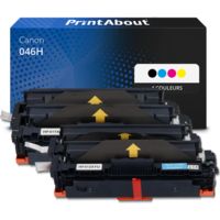 Toner compatible Canon 046H - 4 couleurs - Grande capacité - Multipack