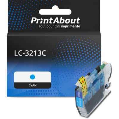 Cartouche compatible Brother LC-3213C - Cyan - Grande capacité