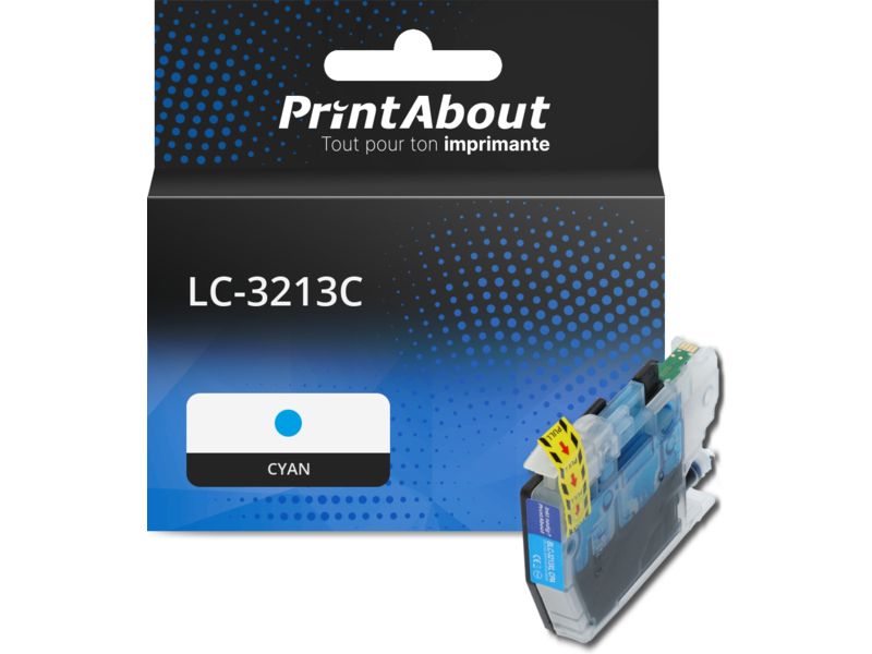 Cartouche compatible Brother LC-3213C - Cyan - Grande capacité
