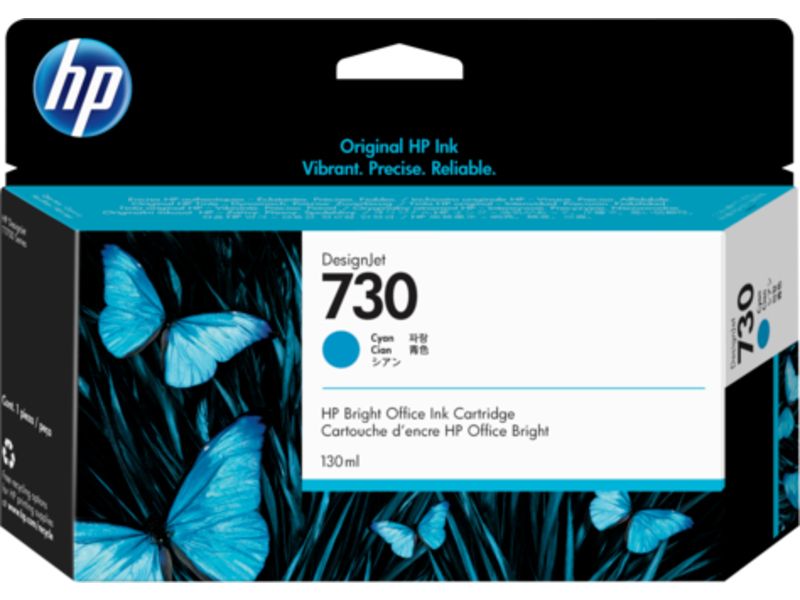 HP 730 (P2V62A) Inktcartridge Cyaan