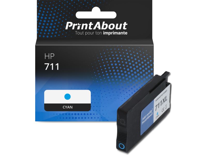Cartouche compatible HP 711 (CZ130A) - Cyan