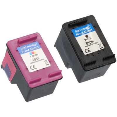 Cartouche compatible HP 301 (N9J72AE) - Noir + 3 couleurs - Multipack