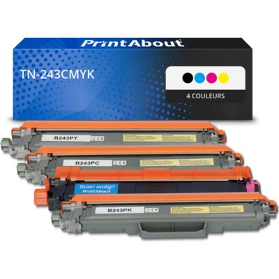 Toner compatible Brother TN-243CMYK - 4 couleurs - Multipack