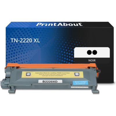Toner compatible Brother TN-2220 - pack de 2 - Noir - Très grande capacité - Multipack