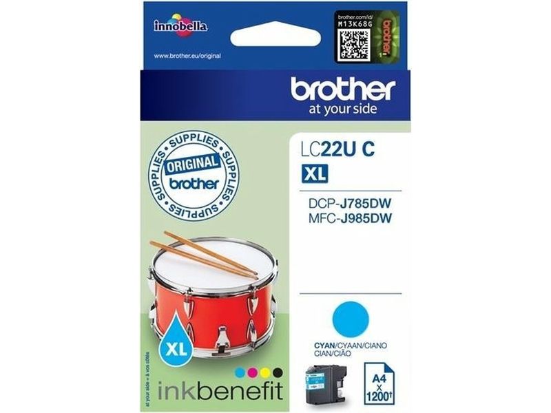 Brother LC-22UC XL Inktcartridge Cyaan Hoge capaciteit