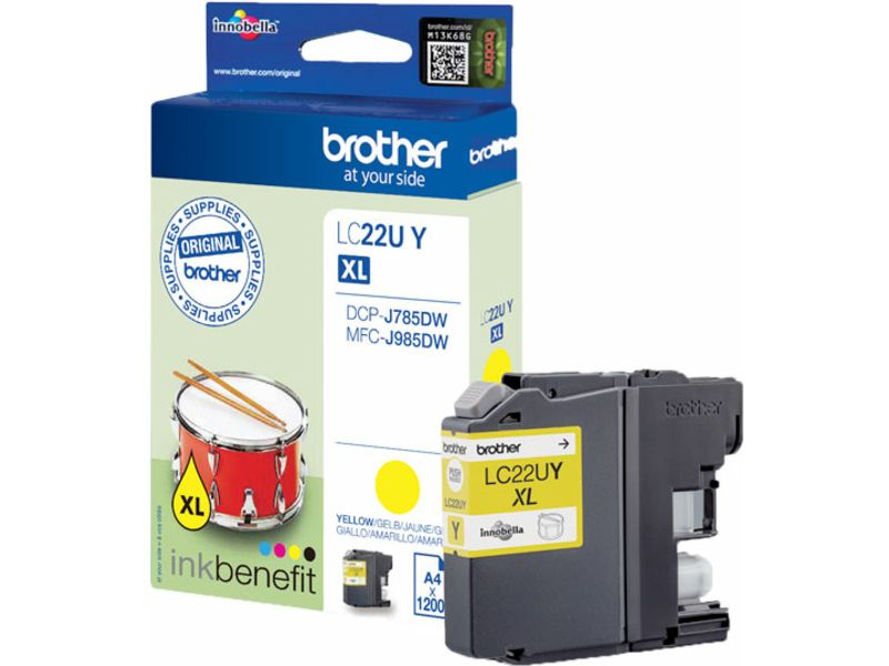 Brother LC-22UY XL Inktcartridge Geel Hoge capaciteit