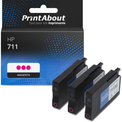 Cartouche compatible HP 711 (CZ135A) - 3x Magenta - Multipack
