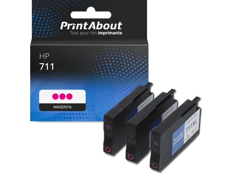 Cartouche compatible HP 711 (CZ135A) - 3x Magenta - Multipack