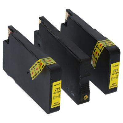 Cartouche compatible HP 711 (CZ136A) - 3x Jaune - Multipack