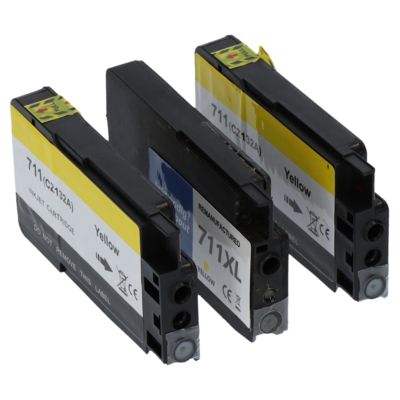 Cartouche compatible HP 711 (CZ136A) - 3x Jaune - Multipack