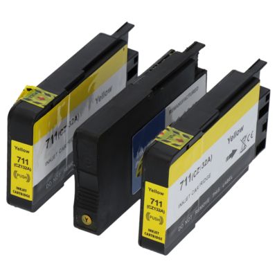 Cartouche compatible HP 711 (CZ136A) - 3x Jaune - Multipack