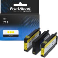 Cartouche compatible HP 711 (CZ136A) - 3x Jaune - Multipack