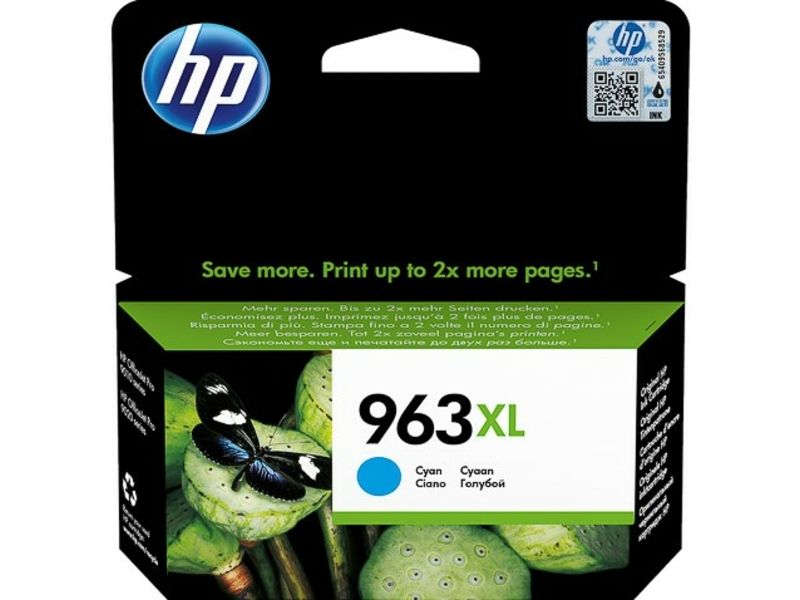 HP 963XL - 22.77 ml - à rendement élevé - cyan - original - cartouche d'encre - pour Officejet Pro 9010, 9012, 9014, 9015, 9016, 9019, 9020, 9022, 9025