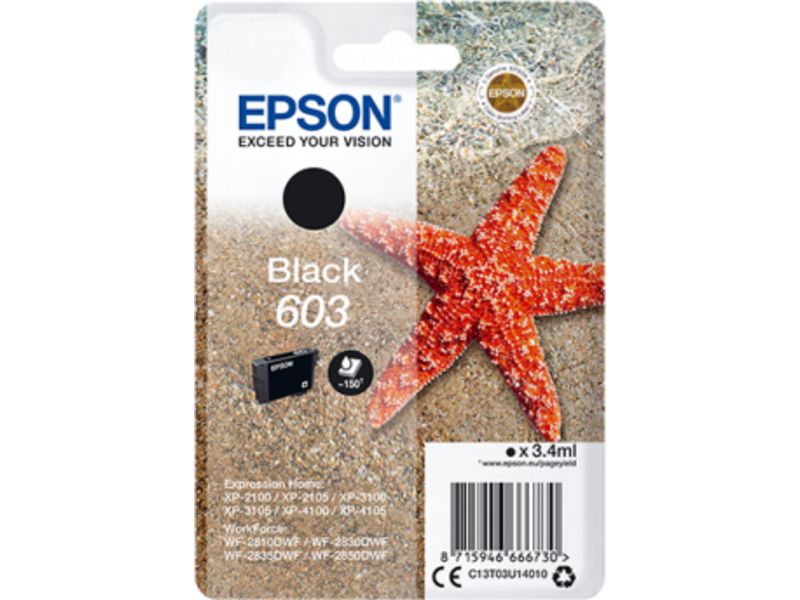 Epson 603 (C13T03U14010) Inktcartridge Zwart