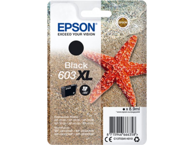 Epson 603XL (C13T03A14010) Inktcartridge Zwart Hoge capaciteit