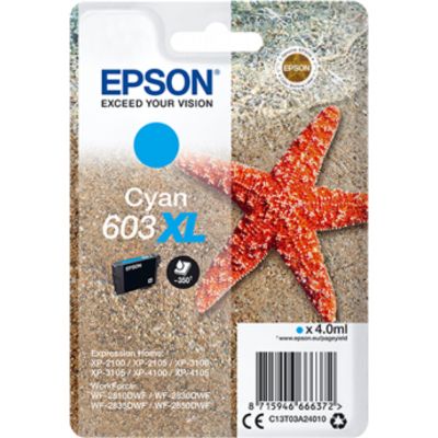 Epson 603XL (C13T03A24010) - Cyan - Cartouche d'encre - Grande capacité