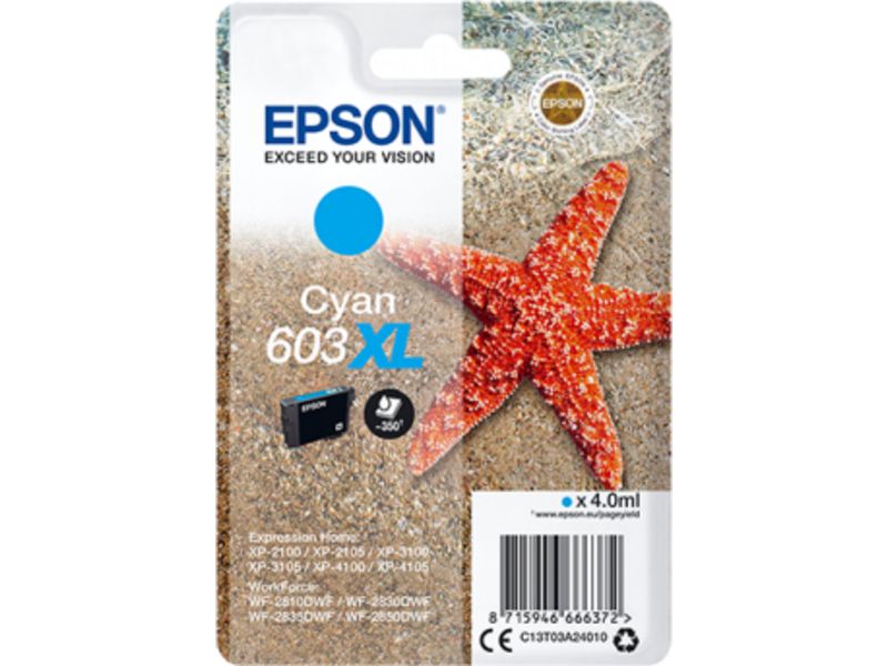 Epson 603XL (C13T03A24010) Inktcartridge Cyaan Hoge capaciteit