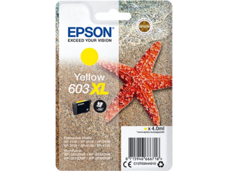 Epson 603XL (C13T03A44010) Inktcartridge Geel Hoge capaciteit
