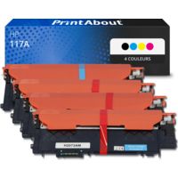 Toner compatible HP 117A (W2070A) - 4 couleurs - Grande capacité - Multipack