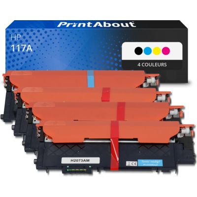 Toner compatible HP 117A (W2070A) - 4 couleurs - Grande capacité - Multipack