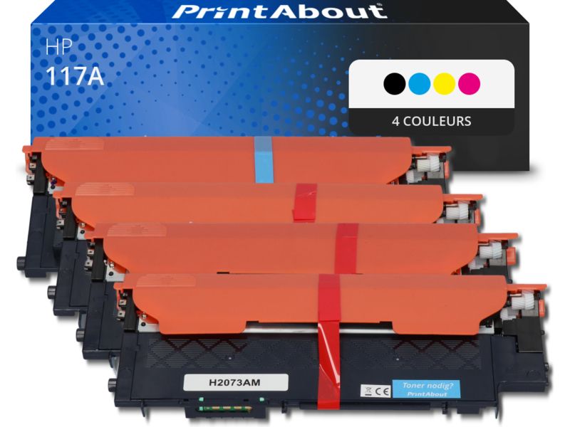 Toner compatible HP 117A (W2070A) - 4 couleurs - Grande capacité - Multipack