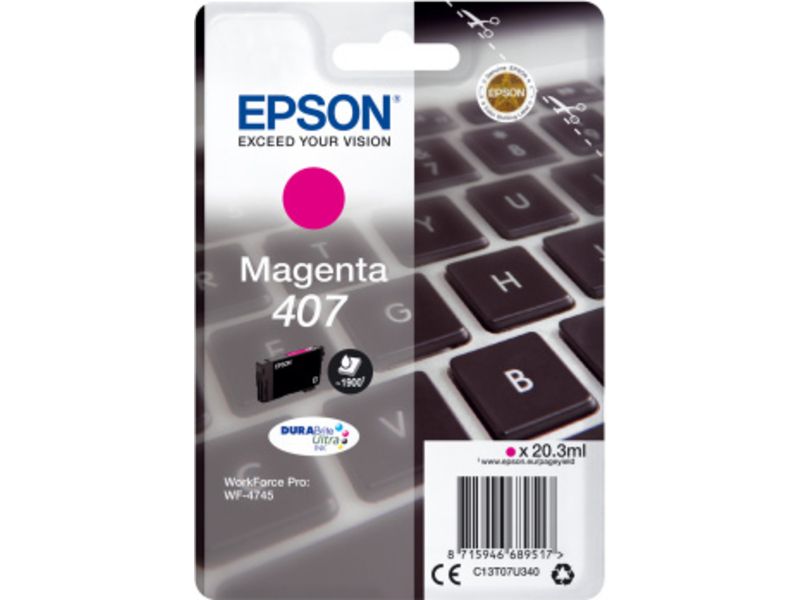 Epson 407 (C13T07U340) - Magenta - Cartouche d'encre