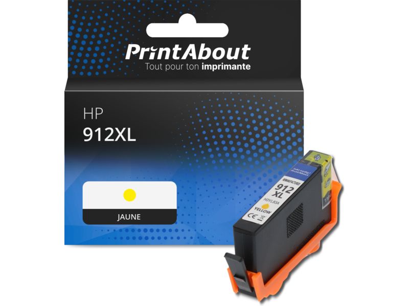 Cartouche compatible HP 912XL (3YL83AE) - Jaune - Grande capacité