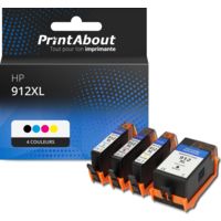Cartouche compatible HP 912XL (3YP34AE) - 4 couleurs - Multipack
