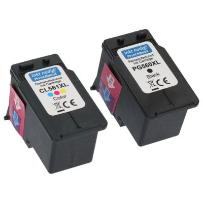 PG-560XL / CL-561XL Cartouche d'encre compatible Canon Noir + Multipack 3 couleurs Haute Capacité