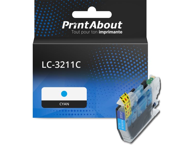 Cartouche compatible Brother LC-3211C - Cyan - Grande capacité