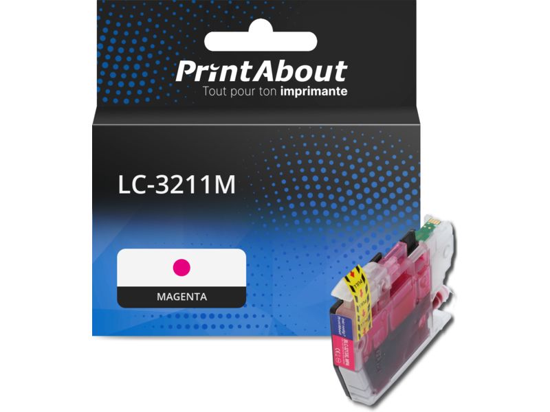 Cartouche compatible Brother LC-3211M - Magenta - Grande capacité