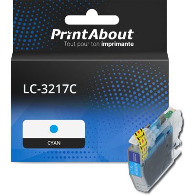 Cartouche compatible Brother LC-3217C - Cyan - Grande capacité