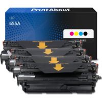 Toner compatible HP 655A (CF450A) - 4 couleurs - Multipack