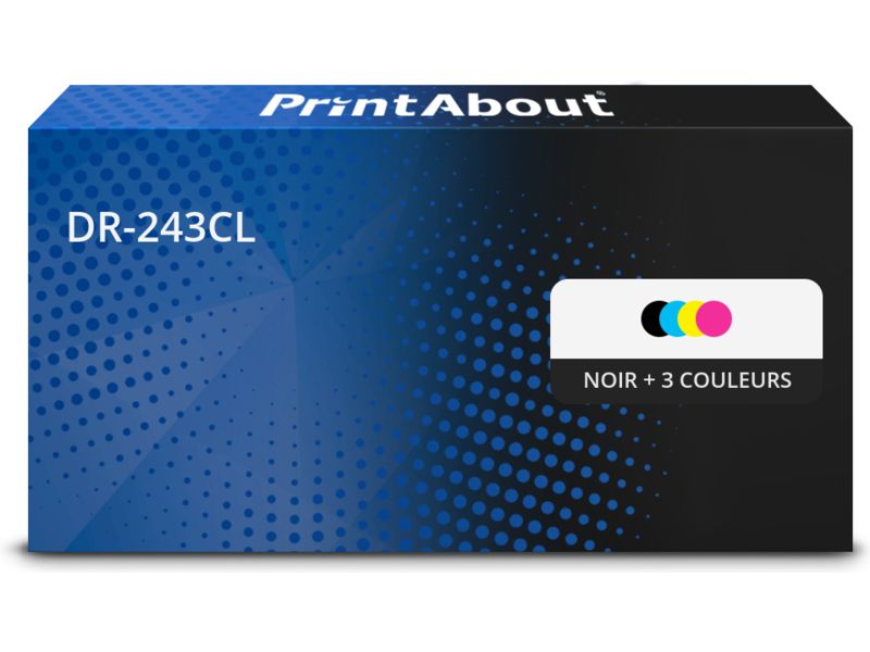 Tambour compatible Brother DR-243CL - Noir + 3 couleurs
