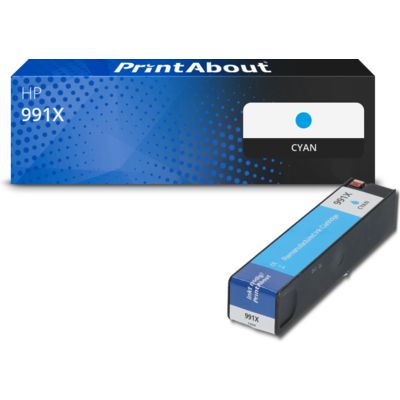 Cartouche compatible HP 991X (M0J90AE) - Cyan - Grande capacité