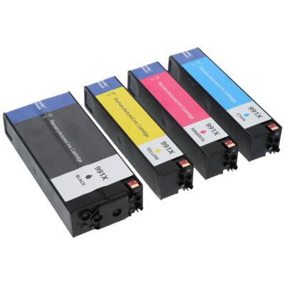 Cartouche compatible HP 991X (M0K02AE + M0J90/94/98AE) - 4 couleurs - Grande capacité - Multipack