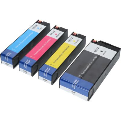 Cartouche compatible HP 991X (M0K02AE + M0J90/94/98AE) - 4 couleurs - Grande capacité - Multipack